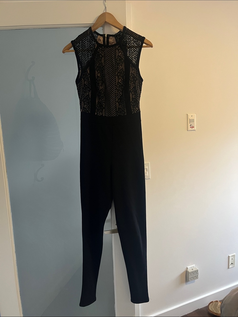 Revamped Black Lace-Top Sleeveless Jumpsuit